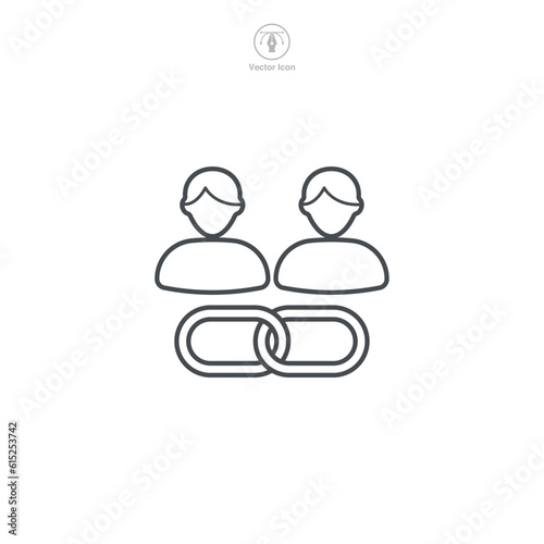 A vector illustration of an affiliate icon, symbolizing partnership, referral, or network marketing. Perfect for denoting affiliate programs, sales, or online business