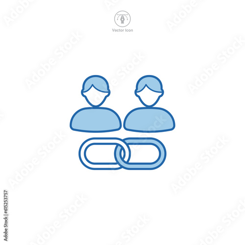 A vector illustration of an affiliate icon, symbolizing partnership, referral, or network marketing. Perfect for denoting affiliate programs, sales, or online business