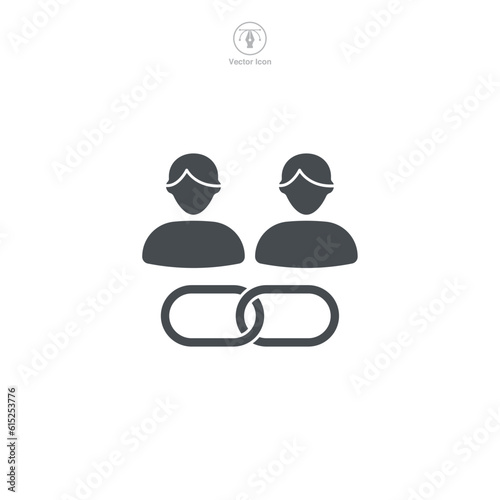 A vector illustration of an affiliate icon, symbolizing partnership, referral, or network marketing. Perfect for denoting affiliate programs, sales, or online business