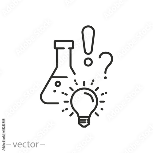 scientific supposition icon, hypothesis or assumption, thin line symbol - editable stroke vector illustration