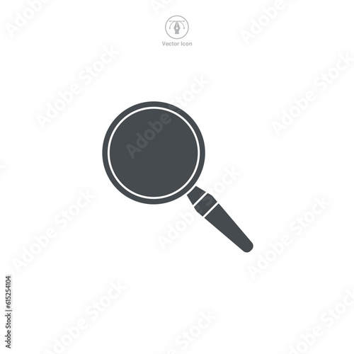 A vector illustration of a magnifying glass icon, symbolizing search, analysis, or focus. Perfect for interface elements implying scrutiny or discovery