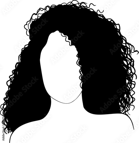 Fototapeta Naklejka Na Ścianę i Meble -  Girl with curly hair avatar isolated vector 