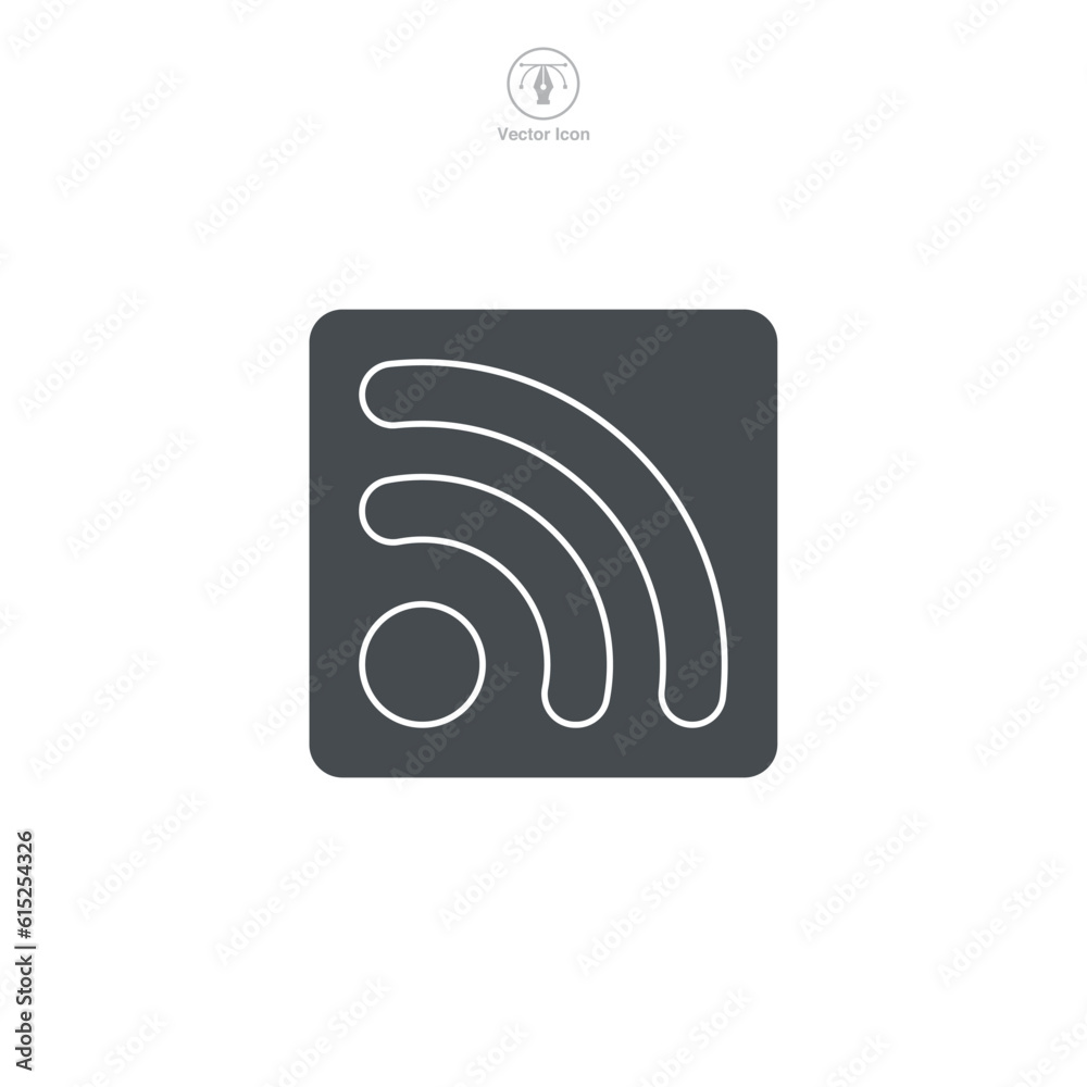 A vector illustration of an RSS Feed icon, signifying news, updates, or syndication. Ideal for web interfaces, blogs, or digital content distribution A vector illustration of an RSS Feed icon, signifying news, updates, or syndication. Ideal for web interfaces, blogs, or digital content distribution