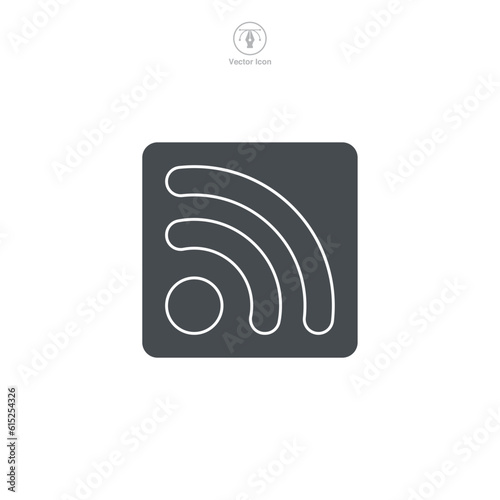 A vector illustration of an RSS Feed icon, signifying news, updates, or syndication. Ideal for web interfaces, blogs, or digital content distribution