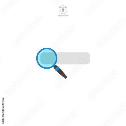 A vector illustration of a search engine icon, signifying internet search, data retrieval, or online research. Perfect for digital interfaces, SEO, or web exploration