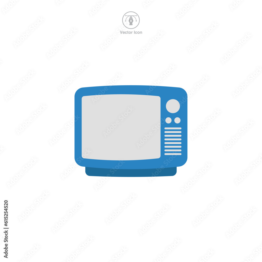 A vector illustration of a television icon, signifying entertainment, broadcasting, or media. Ideal for designating TV programs, channels, or news platforms A vector illustration of a television icon, signifying entertainment, broadcasting, or media. Ideal for designating TV programs, channels, or news platforms
