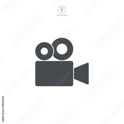 A vector illustration of a video camera icon, representing recording, filmmaking, or broadcasting. Perfect for symbolizing video production, media, or live streaming