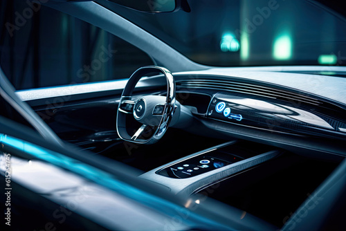 Captivating Opulence: Discovering the Lavish Interior of a Cutting-Edge Autonomous Vehicle. Generative AI