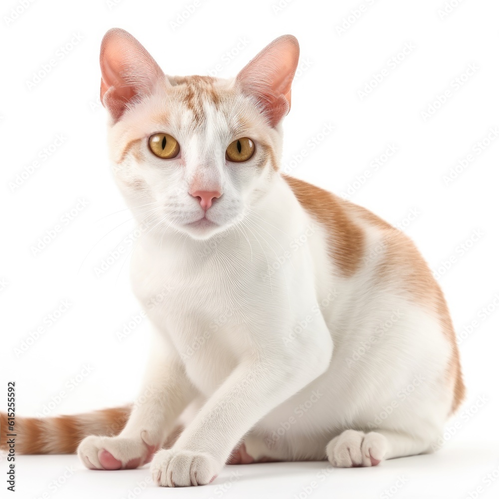 Colorpoint Shorthair cat cat isolated on white background. Generative AI