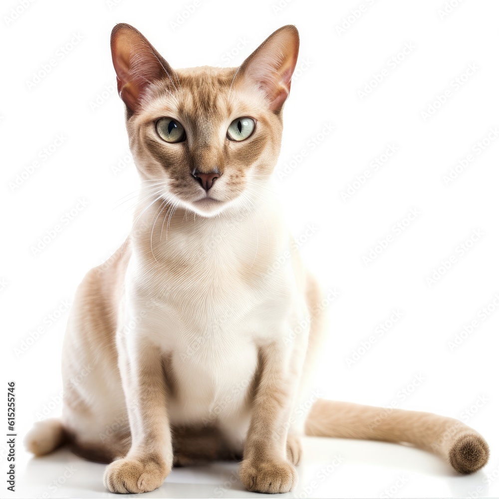 Tonkinese cat cat isolated on white background. Generative AI