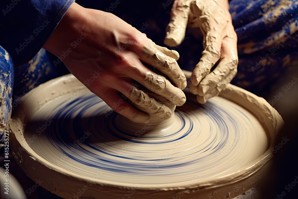Pottery Unveiled: The Story of Clay and Hands. Generative AI