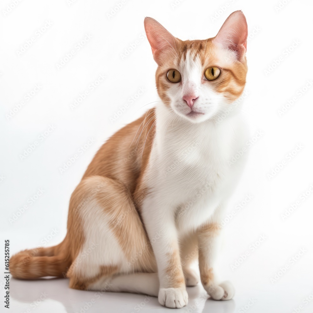 Thai Pointed cat cat isolated on white background. Generative AI