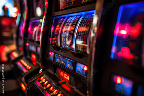 Captivating Slot Machine Close-up. Generative AI
