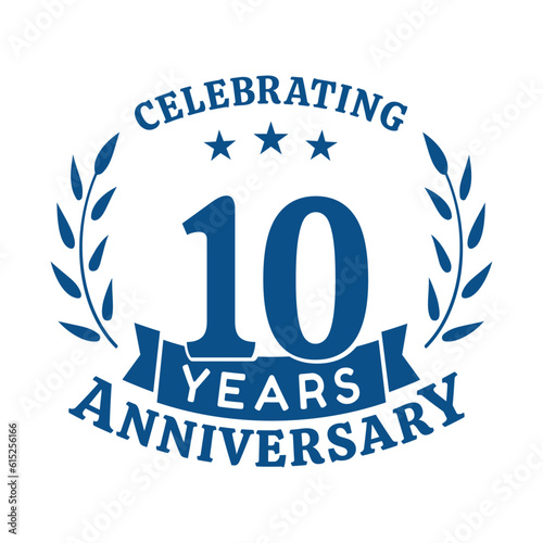 10th anniversary celebration design template. 10 years vector and illustration.