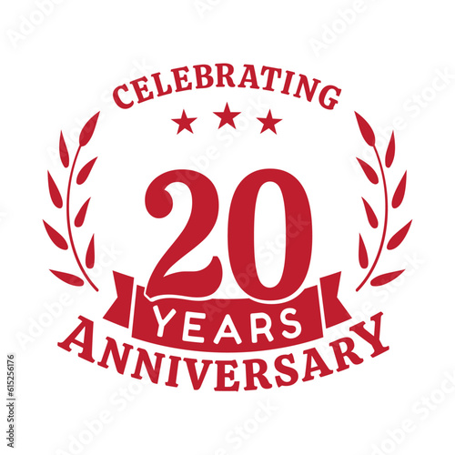 20th anniversary celebration design template. 20 years vector and illustration.