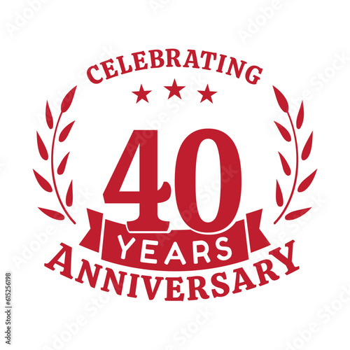 40th anniversary celebration design template. 40 years vector and illustration.