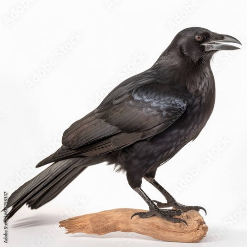 American Crow bird isolated on white background. Generative AI