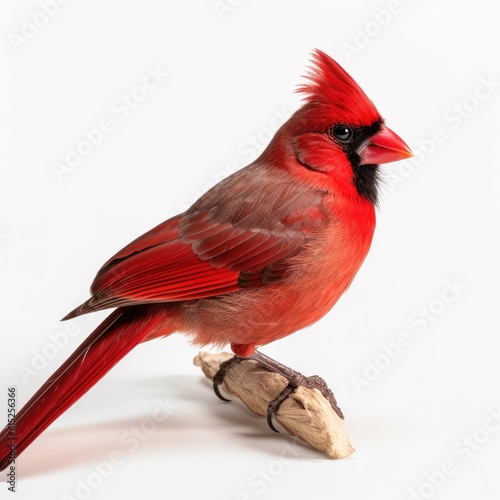 Cardinal bird isolated on white background. Generative AI photo