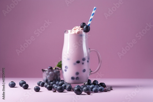 Blueberry Milkshake. Generative AI