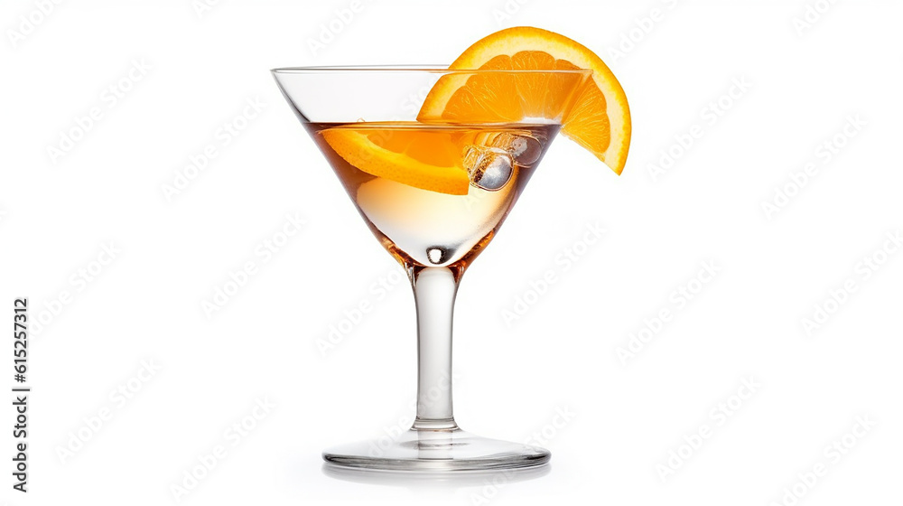 Cocktail on the White Background Created with Generative AI Technology


