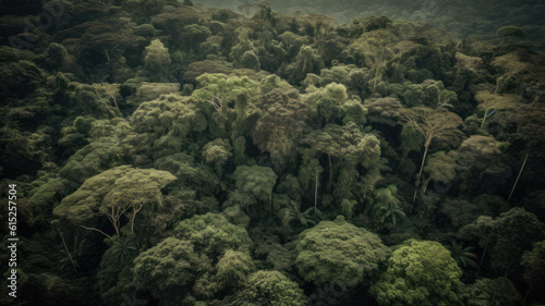 Aerial view of the Amazon Rainforest. Generative AI