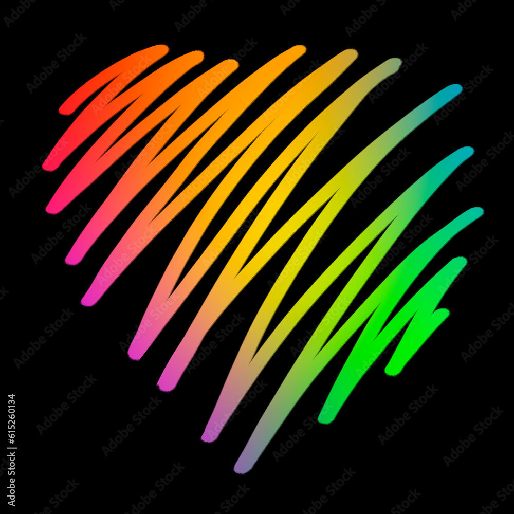 Obraz premium Heart. Bright illustration for postcards, posters, posters. Stylized image.
