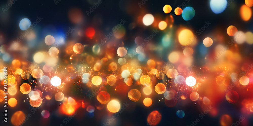 beautiful bokeh texture background with sparkling in gold and red