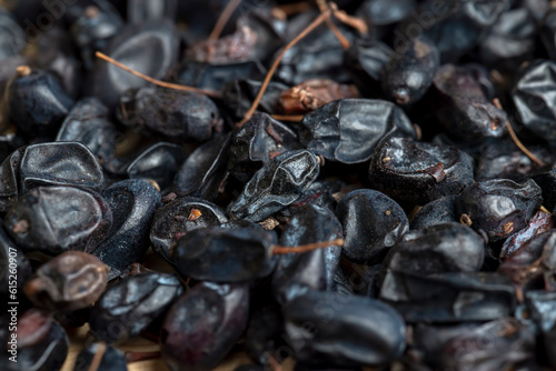 Black spices of dried barberry for cooking meat