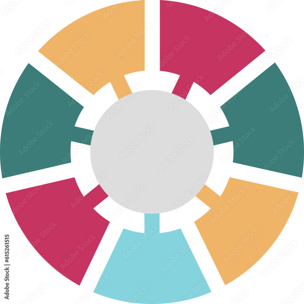 Infographic Pie Flow Chart Diagram with 7 Sections Infographic Pie Flow Chart Diagram with 7 Sections