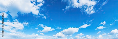 blue sky with white cloud background panoramic banner
