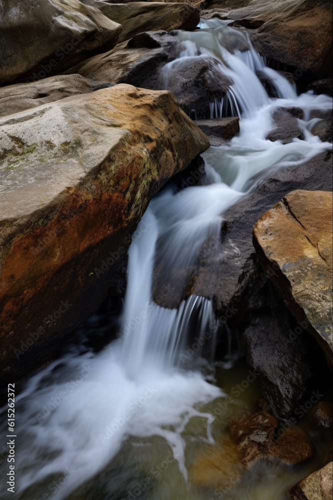 Flowing rocky cascade generative AI Flowing rocky cascade generative AI