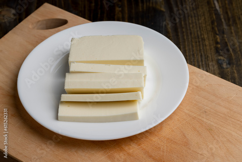 Sliced cream cheese for salads