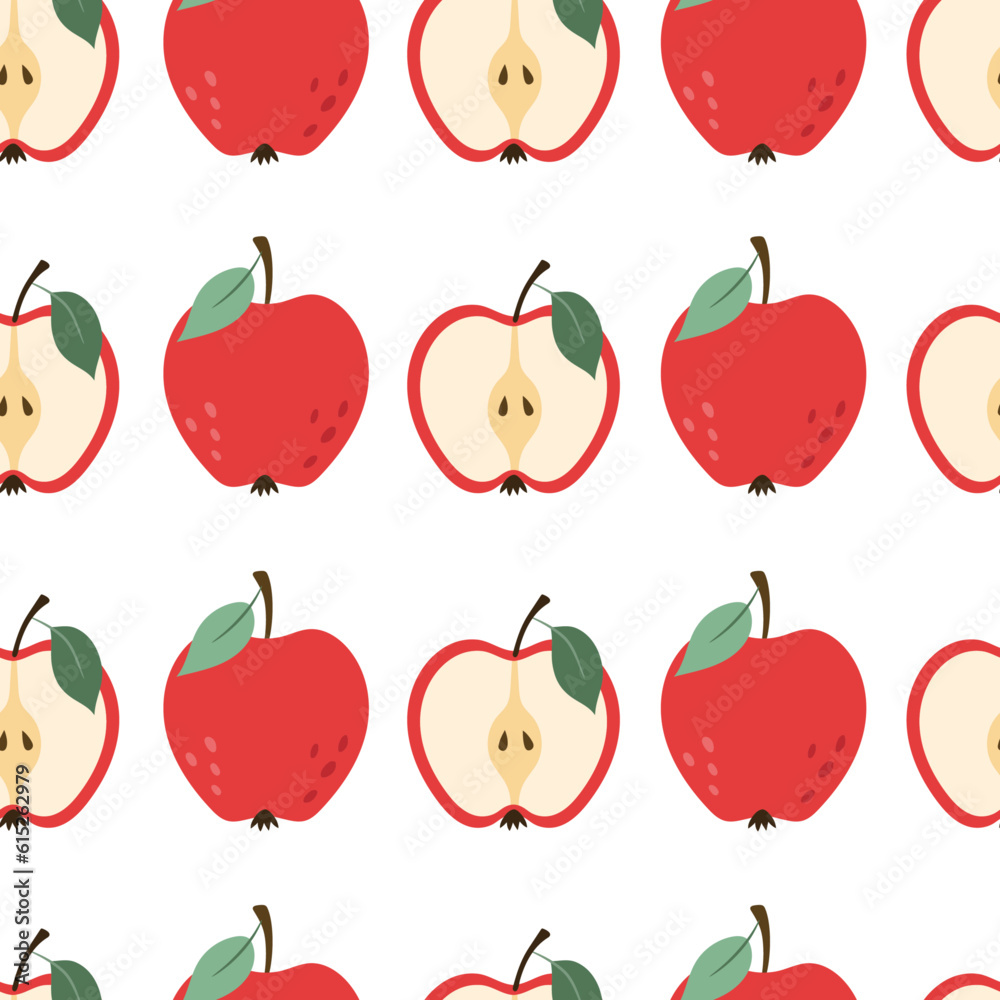 Seamless pattern with apples on a white background Seamless pattern with apples on a white background