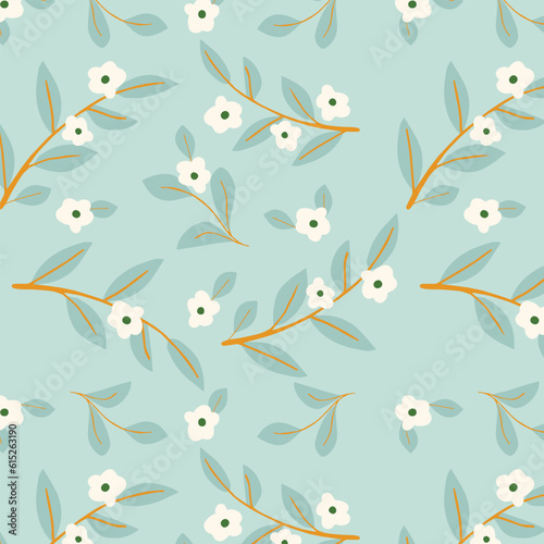 Vintage floral pattern with small flowers on a beige background. Great for wallpaper, backgrounds, packaging, fabric, scrapbook