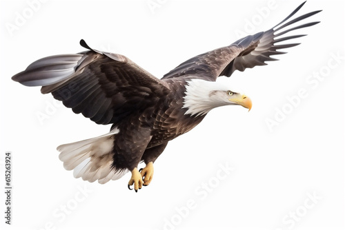flying eagle isolated on white background. AI generated content © Elena