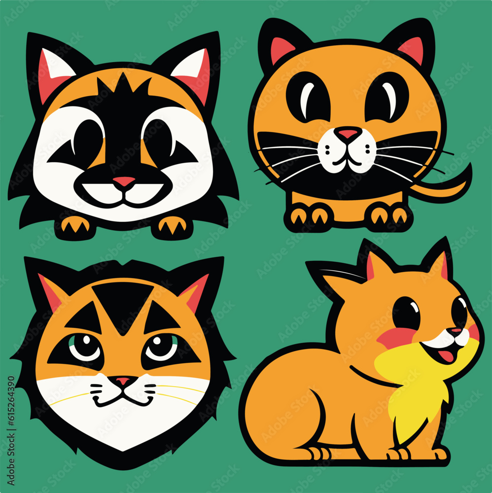 Cute kitten. Vector illustration for baby shower, greeting card, party invitation, t-shirt fashion clothes.