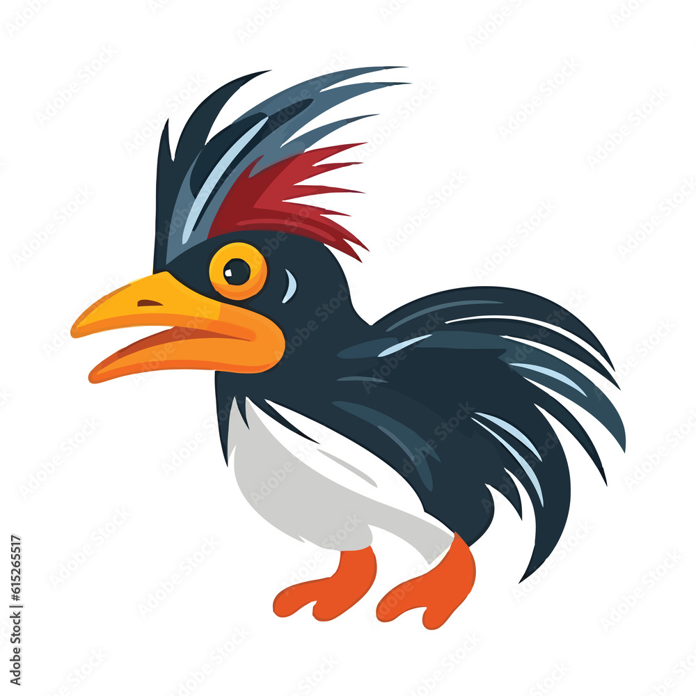 Charming Penguin Companion: Enchanting 2D Illustration of a Playful Rockhopper Penguin Charming Penguin Companion: Enchanting 2D Illustration of a Playful Rockhopper Penguin