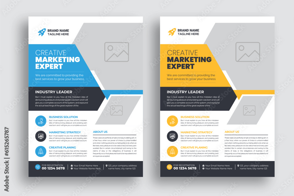 Creative corporate business flyer template, Corporate Business flyer template, Flyer Template Geometric shape used for business poster layout, business flyer template with minimalist layout,