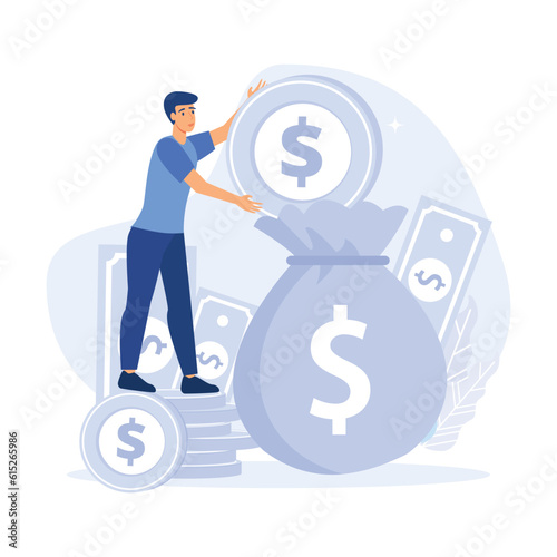 Financial management. Personal finance planning and deposit growth concept. flat modern vector illustration