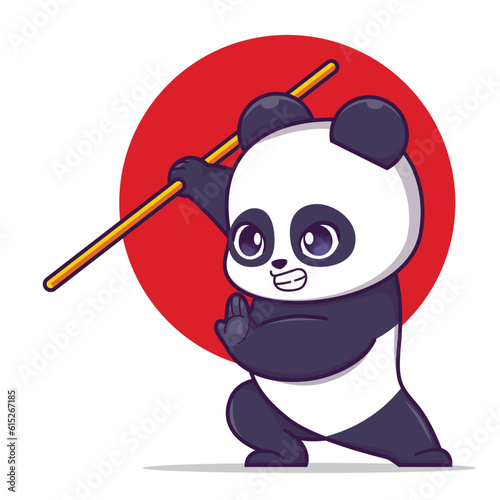 Cute panda shaolin kungfu photo