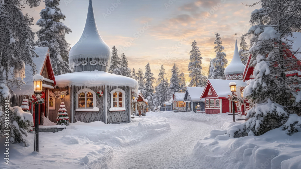 Santas Village at the North Pole - obrazy, fototapety, plakaty 
