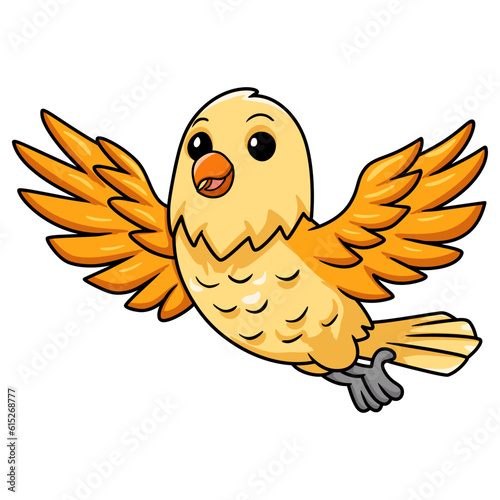 Cute creamino lovebird cartoon flying