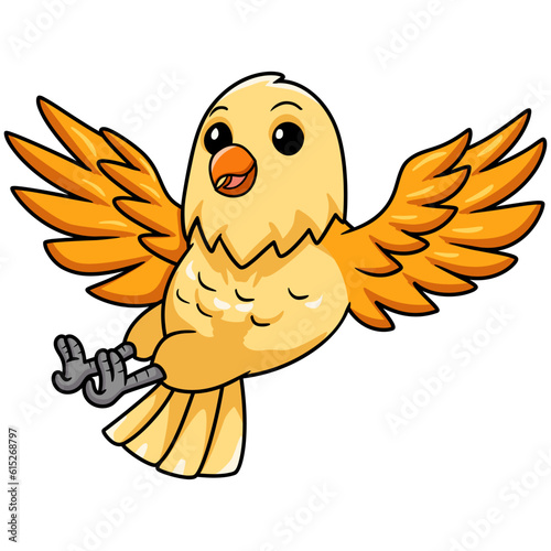 Cute creamino lovebird cartoon flying
