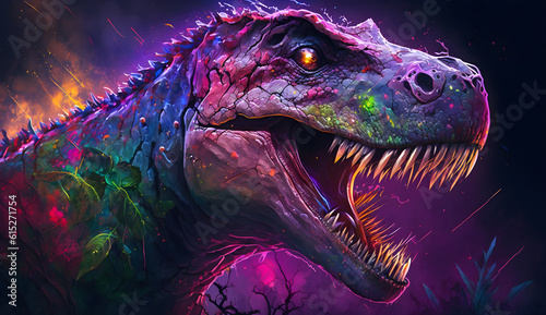 colorful tyrannosaurus rex dinosaur