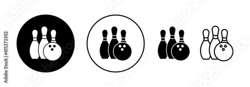 Bowling icon vector for web and mobile app. bowling ball and pin sign and symbol.