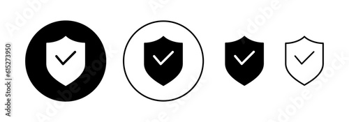 Shield check mark icon vector for web and mobile app. Protection approve sign. Insurance icon