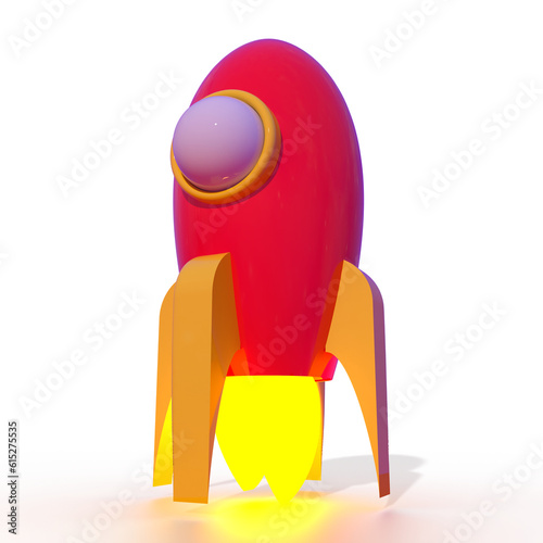 Fototapeta Naklejka Na Ścianę i Meble -  3d illustration rocket isolated transparent background