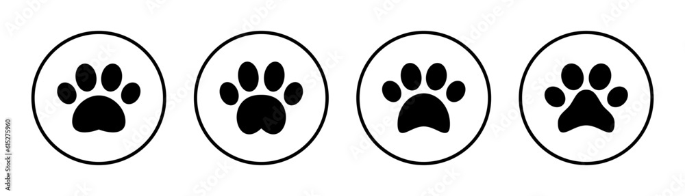 Paw icon set illustration. paw print sign and symbol. dog or cat paw Paw icon set illustration. paw print sign and symbol. dog or cat paw