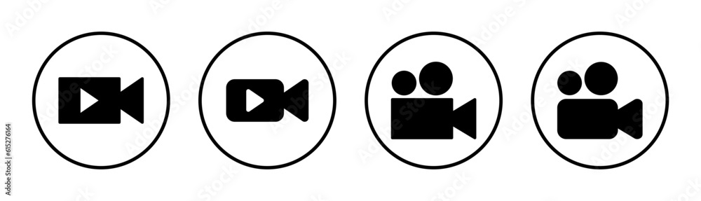 Video icon set illustration. video camera sign and symbol. movie sign. cinema Video icon set illustration. video camera sign and symbol. movie sign. cinema