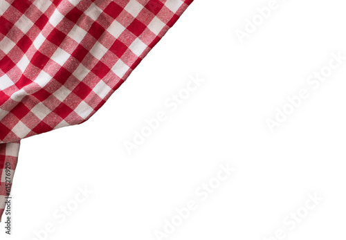 part of checkered napkin, untucked with transparencies, PNG format photo